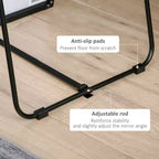 Miroir pleine longueur Okak 63.5*19.75IN en aluminium avec support en métal, miroir mural avec trous de suspension, miroir de sol pour magasin de vêtements, cabine d'essayage, noir