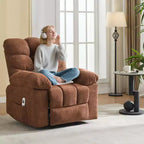 Fauteuil inclinable surdimensionné GustoWave pour adulte avec massage et chaleur, canapé inclinable rembourré en tissu respirant pour salon