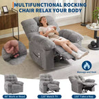 Fauteuil inclinable surdimensionné GustoWave pour adulte avec massage et chaleur, canapé inclinable rembourré en tissu respirant pour salon