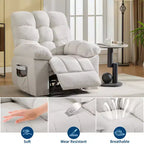 Fauteuil inclinable surdimensionné GustoWave pour adulte avec massage et chaleur, canapé inclinable rembourré en tissu respirant pour salon
