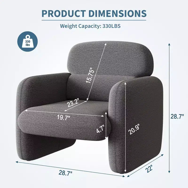 GustoWave Fauteuil d'appoint moderne avec cadre en bois, fauteuil de lecture confortable pour salon, chambre à coucher, appartement