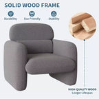 GustoWave Fauteuil d'appoint moderne avec cadre en bois, fauteuil de lecture confortable pour salon, chambre à coucher, appartement