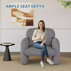 GustoWave Fauteuil d'appoint moderne avec cadre en bois, fauteuil de lecture confortable pour salon, chambre à coucher, appartement