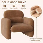 GustoWave Fauteuil d'appoint moderne avec cadre en bois, fauteuil de lecture confortable pour salon, chambre à coucher, appartement