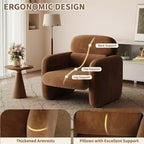 GustoWave Fauteuil d'appoint moderne avec cadre en bois, fauteuil de lecture confortable pour salon, chambre à coucher, appartement