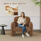 GustoWave Fauteuil d'appoint moderne avec cadre en bois, fauteuil de lecture confortable pour salon, chambre à coucher, appartement