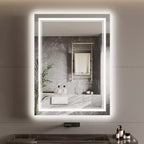 40x32 LED Bathroom Vanity Mirror - Front & Back Dual Lighting, Anti-Fog, Dimmable, Wall-Mounted Lighted Mirror
