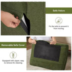 Dyonery 65.4 Canapé causeuse confortable pour salon, petit canapé moderne du milieu du siècle avec coussin à ressorts, cadre en bois massif, assemblage sans outils