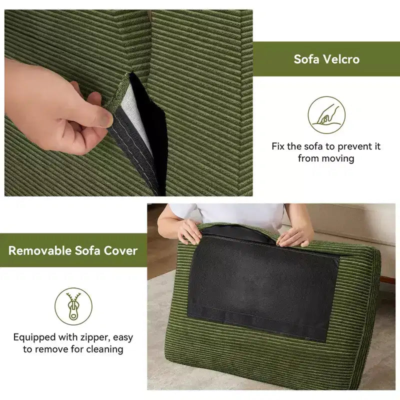Dyonery 65.4 Canapé causeuse confortable pour salon, petit canapé moderne du milieu du siècle avec coussin à ressorts, cadre en bois massif, assemblage sans outils
