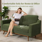 Dyonery 65.4 Canapé causeuse confortable pour salon, petit canapé moderne du milieu du siècle avec coussin à ressorts, cadre en bois massif, assemblage sans outils