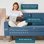 Dyonery 65.4 Canapé causeuse confortable pour salon, petit canapé moderne du milieu du siècle avec coussin à ressorts, cadre en bois massif, assemblage sans outils