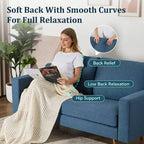 Dyonery 65.4 Canapé causeuse confortable pour salon, petit canapé moderne du milieu du siècle avec coussin à ressorts, cadre en bois massif, assemblage sans outils