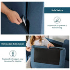 Dyonery 65.4 Canapé causeuse confortable pour salon, petit canapé moderne du milieu du siècle avec coussin à ressorts, cadre en bois massif, assemblage sans outils