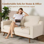 Dyonery 65.4 Canapé causeuse confortable pour salon, petit canapé moderne du milieu du siècle avec coussin à ressorts, cadre en bois massif, assemblage sans outils