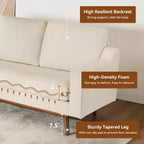 Dyonery 65.4 Canapé causeuse confortable pour salon, petit canapé moderne du milieu du siècle avec coussin à ressorts, cadre en bois massif, assemblage sans outils