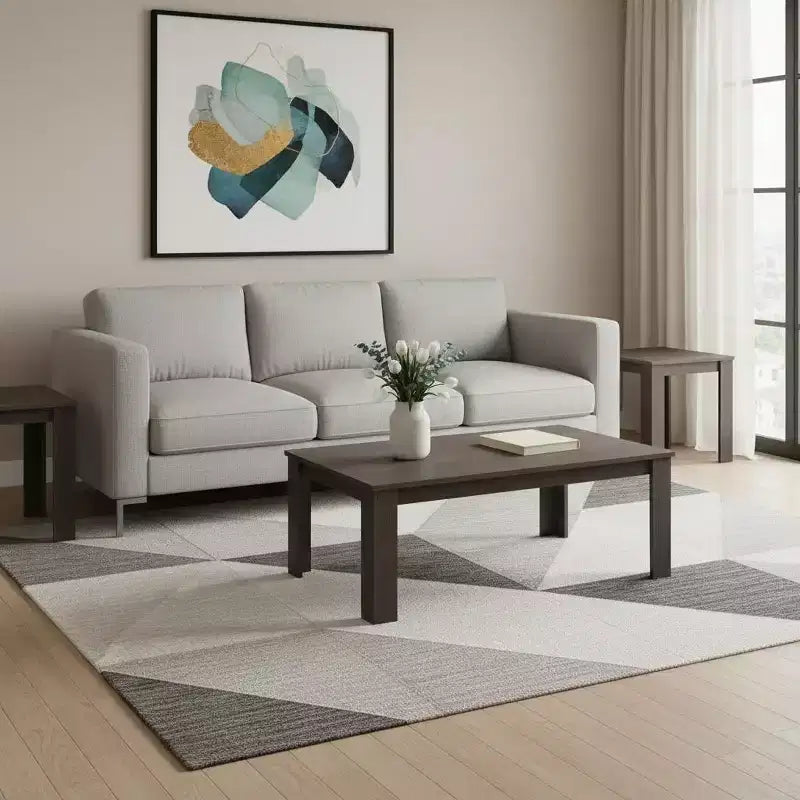 Lot de trois tables basses HomeRoots de 44 po en chêne