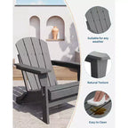 Chaise Adirondack pliante CuisinSmart, chaise pliante toutes saisons en PEHD, chaises Adirondack résistantes aux intempéries pour patio, jardin, pelouse, arrière-cour, piscine