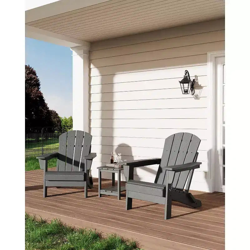 Chaise Adirondack pliante CuisinSmart, chaise pliante toutes saisons en PEHD, chaises Adirondack résistantes aux intempéries pour patio, jardin, pelouse, arrière-cour, piscine
