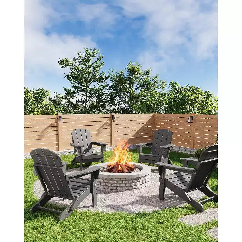 Chaise Adirondack pliante CuisinSmart, chaise pliante toutes saisons en PEHD, chaises Adirondack résistantes aux intempéries pour patio, jardin, pelouse, arrière-cour, piscine