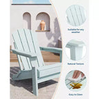 Chaise Adirondack pliante CuisinSmart, chaise pliante toutes saisons en PEHD, chaises Adirondack résistantes aux intempéries pour patio, jardin, pelouse, arrière-cour, piscine