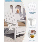 Chaise Adirondack pliante CuisinSmart, chaise pliante toutes saisons en PEHD, chaises Adirondack résistantes aux intempéries pour patio, jardin, pelouse, arrière-cour, piscine
