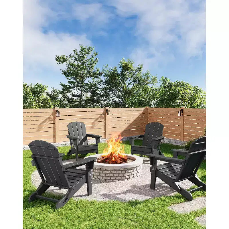 Chaise Adirondack pliante CuisinSmart, chaise pliante toutes saisons en PEHD, chaises Adirondack résistantes aux intempéries pour patio, jardin, pelouse, arrière-cour, piscine