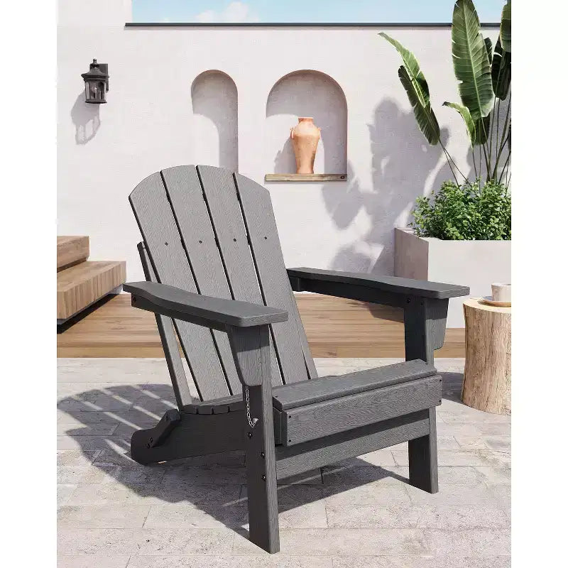 Chaise Adirondack pliante CuisinSmart, chaise pliante toutes saisons en PEHD, chaises Adirondack résistantes aux intempéries pour patio, jardin, pelouse, arrière-cour, piscine