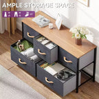 Commode de chambre à 5 tiroirs, commode de rangement en tissu pour placard, salon