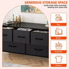 Commode de chambre à 5 tiroirs, commode de rangement en tissu pour placard, salon