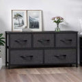 Commode de chambre à 5 tiroirs, commode de rangement en tissu pour placard, salon