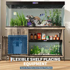 Meuble de support pour aquarium de 55-75 gallons, support d'aquarium robuste avec armoire de rangement, table console TV pour téléviseurs de 80/75/70 pouces, support pour grand terrarium de tortues