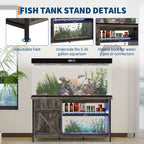Meuble de support pour aquarium de 55-75 gallons, support d'aquarium robuste avec armoire de rangement, table console TV pour téléviseurs de 80/75/70 pouces, support pour grand terrarium de tortues