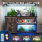 Meuble de support pour aquarium de 55-75 gallons, support d'aquarium robuste avec armoire de rangement, table console TV pour téléviseurs de 80/75/70 pouces, support pour grand terrarium de tortues