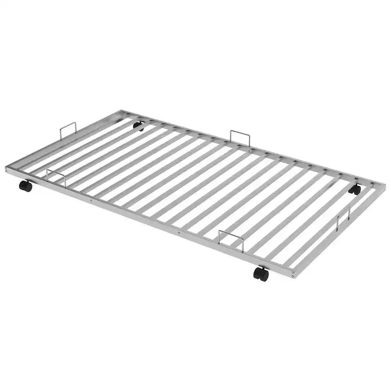 Lit superposé métallique Bellemave Twin Over Twin avec lit gigogne, échelle et garde-corps pour enfants, adolescents et adultes, sans sommier, argent