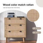 Captiva Designs Commode de chevet bohème en rotin avec tiroir en rotin naturel pour entrée, salon, placard