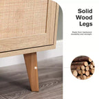 Captiva Designs Commode de chevet bohème en rotin avec tiroir en rotin naturel pour entrée, salon, placard
