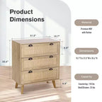 Captiva Designs Commode de chevet bohème en rotin avec tiroir en rotin naturel pour entrée, salon, placard