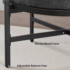 Bekrvio Pouf de rangement rond 4,5, table basse et repose-pieds en tissu chenille pour salon avec pieds en métal et pieds réglables