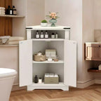 Meuble d'angle de salle de bain rustique avec porte coulissante – Rangement à étagère réglable pour salle de bain/cuisine/salon (1 pièce)