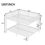 Bellemave Lits Superposés Queen sur Queen pour Adultes, Lits Superposés Robustes pour Adultes, Lit Superposé en Métal Taille Queen avec 2 Échelles, Silencieux, Blanc