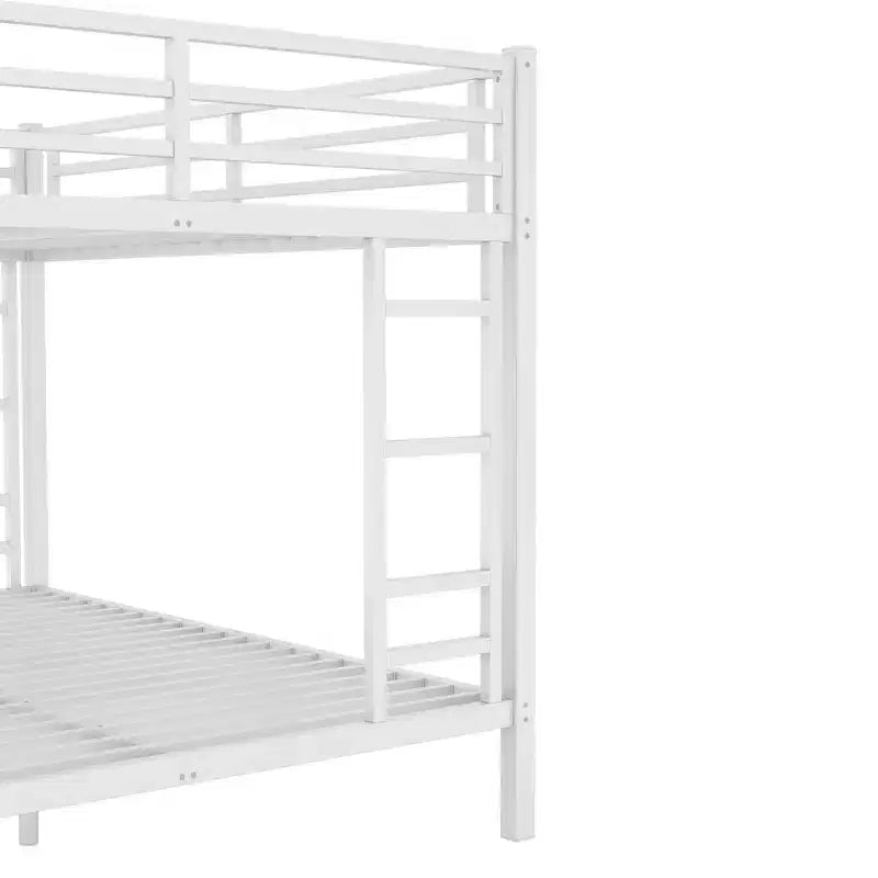Bellemave Lits Superposés Queen sur Queen pour Adultes, Lits Superposés Robustes pour Adultes, Lit Superposé en Métal Taille Queen avec 2 Échelles, Silencieux, Blanc