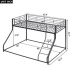 Bellemave Lit Superposé au Sol, Cadre de Lit Superposé en Métal Robuste, pour Adultes, Noir