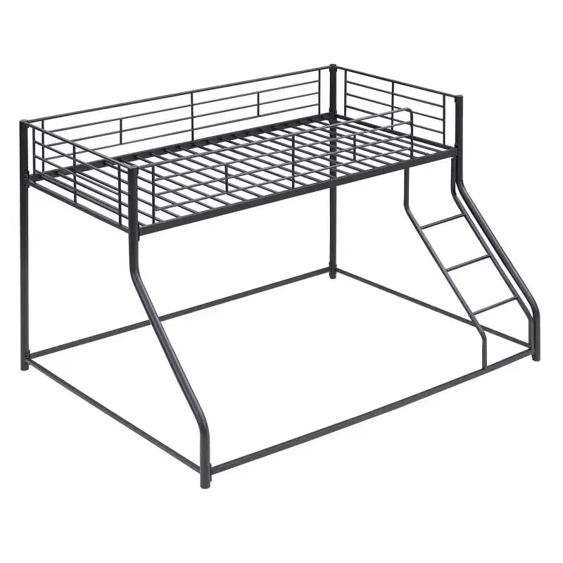 Bellemave Lit Superposé au Sol, Cadre de Lit Superposé en Métal Robuste, pour Adultes, Noir