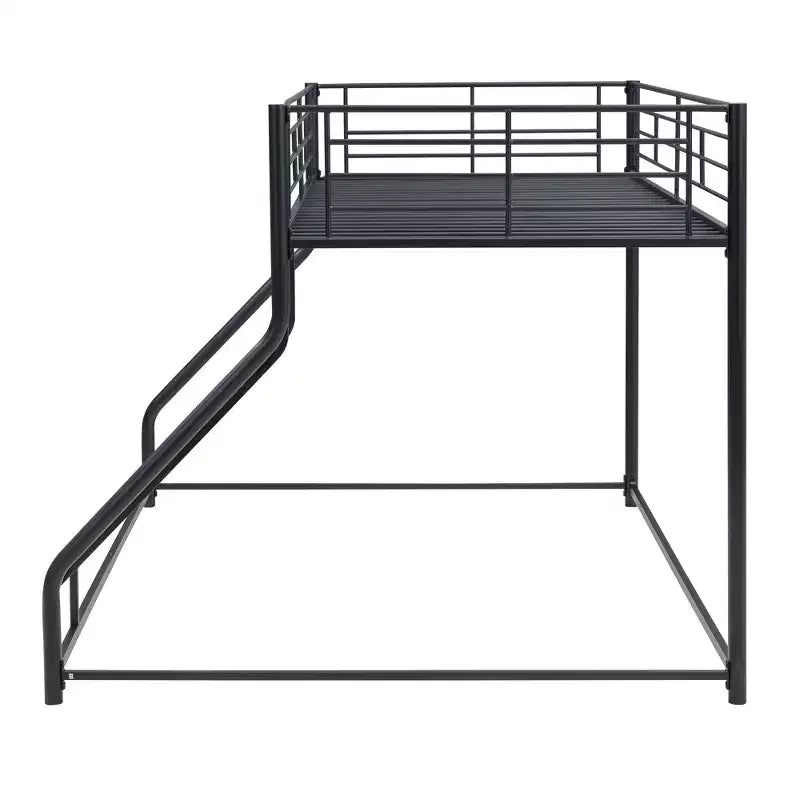 Bellemave Lit Superposé au Sol, Cadre de Lit Superposé en Métal Robuste, pour Adultes, Noir