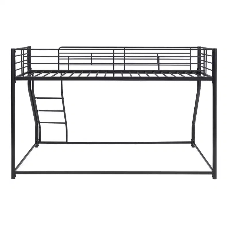 Bellemave Lit Superposé au Sol, Cadre de Lit Superposé en Métal Robuste, pour Adultes, Noir