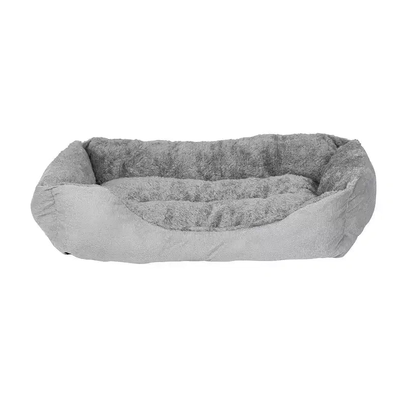 Bureau d'ordinateur pliable avec niche pour animaux et étagères, doté d'une planche perforée et incluant un couchage pour chat et un griffoir, coloris Noyer - ModernLuxe