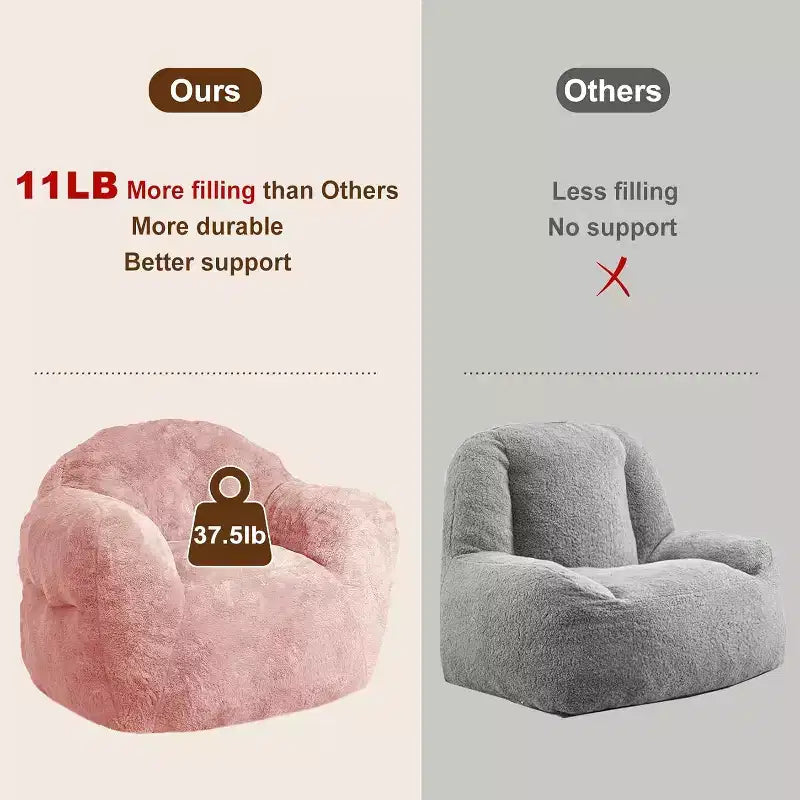Fauteuil Pouf Touch, fauteuil d'appoint en polyester 320 g/m² avec rembourrage en éponge haute résilience, fauteuil de salon ultra doux pour salon, chambre à coucher