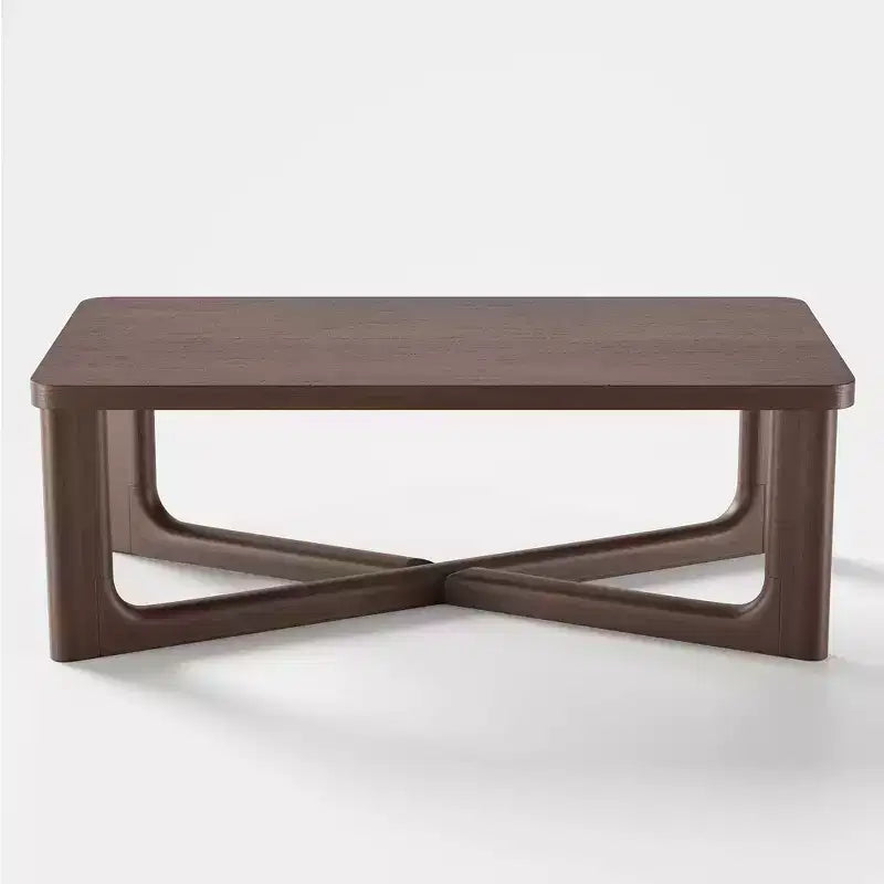PexFix 50 Table Basse Moderne Rectangulaire de Ferme en Bois Massif avec Pieds Robustes en Croix Table Centrale pour Maison Bureau Salon Noyer