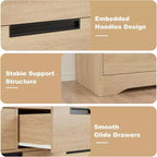 Commode CuisinSmart à 7 tiroirs, commode en bois avec poignées intégrées, organisateur de commode pour salon, chambre de bébé, couloir et entrée.