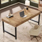Bureau de direction Lantine 55 pour bureau à domicile, bureau simple pour ordinateur portable avec pieds en métal, table d'écriture, poste de travail professionnel